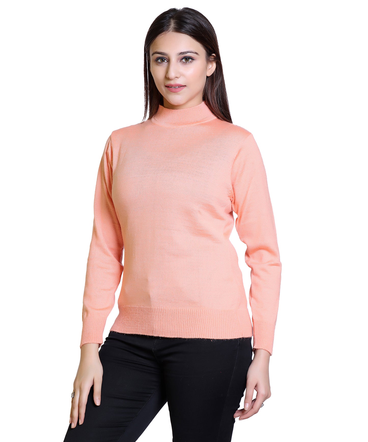 Women's Solid Woolen Full Sleeves Sweater