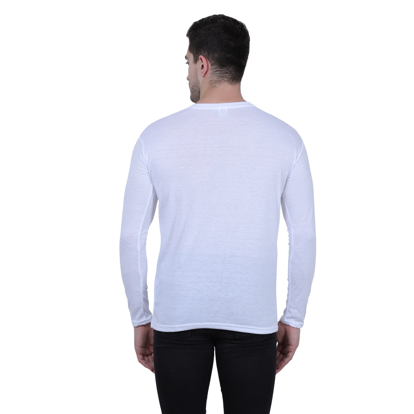 Cotton Blend Solid Full Sleeves Men's Stylish Tshirt