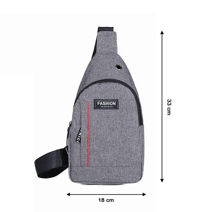 0323 Grey Waterproof Anti Theft Crossbody Fanny Pack Waist Bag Pu Leather Shoulder Bags Chest Men Casual Fashion Usb Charging Earphone Hook Sling Travel Messengers Bag